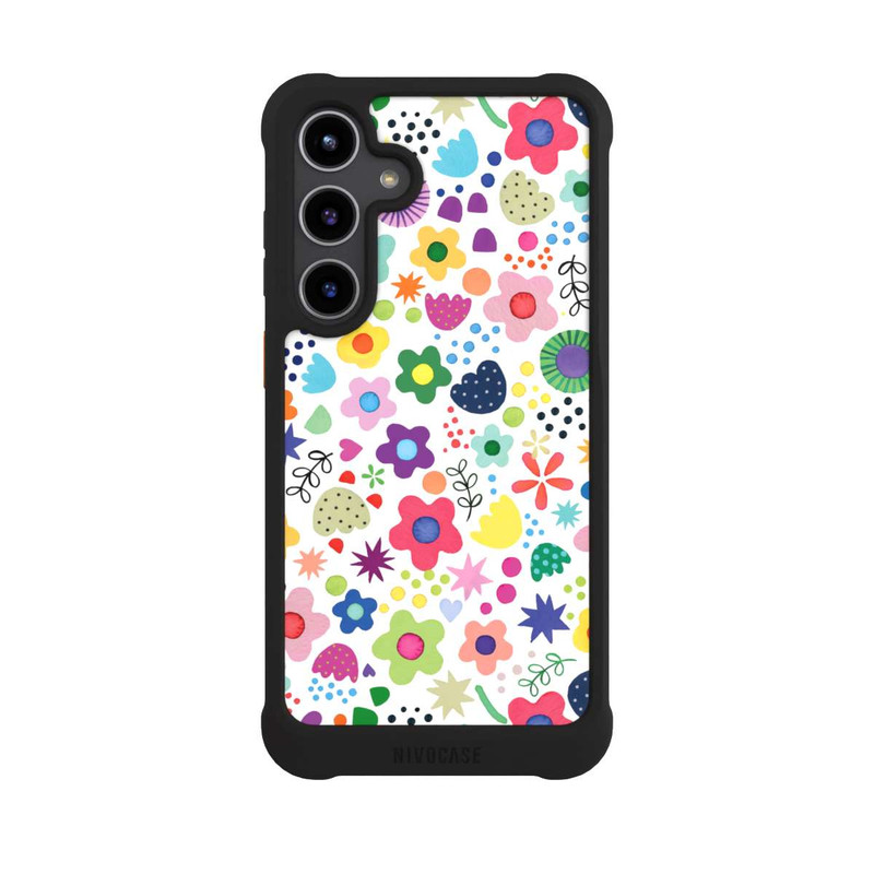 Galaxy S24 + NIVOmax Fleurs psychédéliques colorées