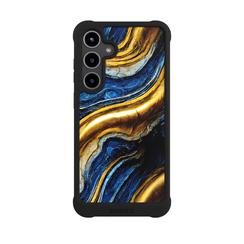 Galaxy S24 + NIVOmax Structure Aspect Bleu Royal Et Or