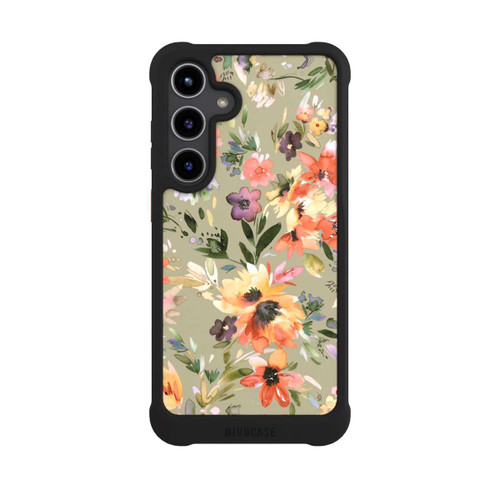 Samsung Galaxy S24+ NIVOmax Malerische tropische Blumen Salbeigrün