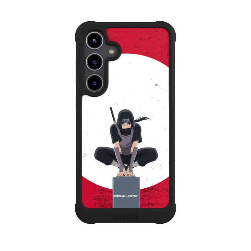 Galaxy S24 + NIVOmax Itachi Uchiha Symbol Roter Hintergrund