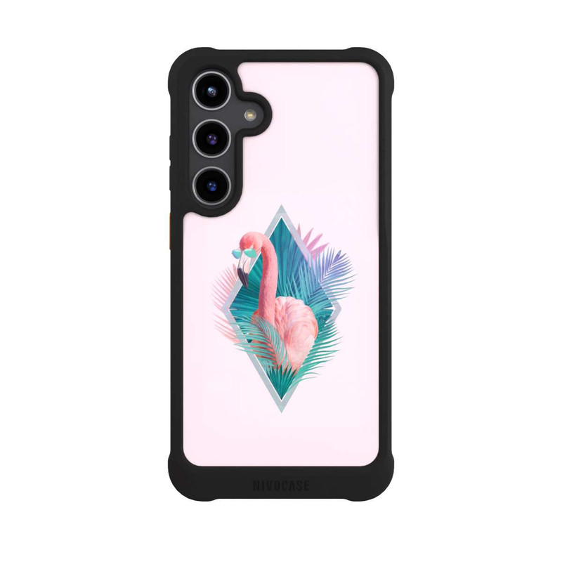 Galaxy S24 + NIVOmax Feuilles tropicales Flamant