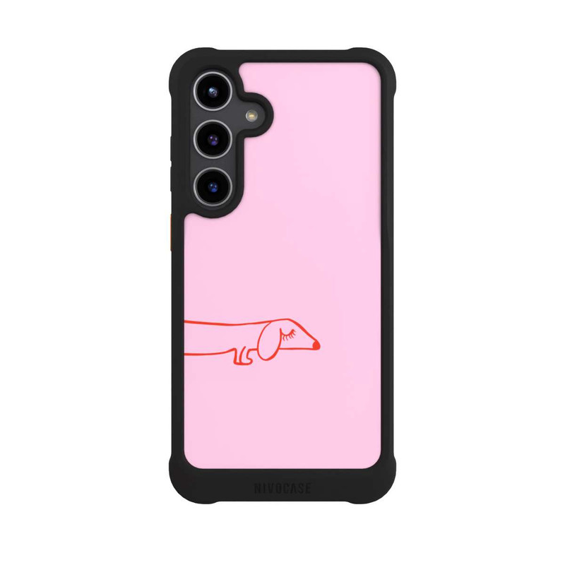 Galaxy S24 + NIVOmax Dachshund Illustration Pink