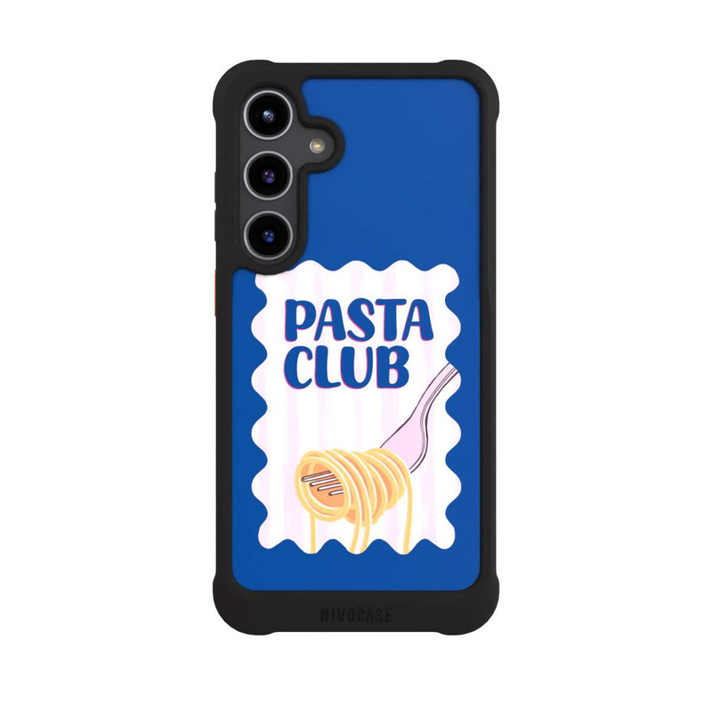 Galaxy S24 + NIVOmax Pasta Club in Blue and Pink