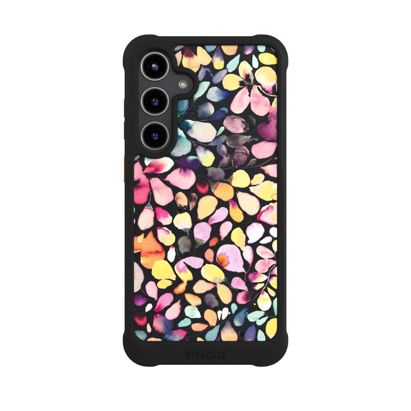 Galaxy S24 + NIVOmax Watercolor Leaves Black