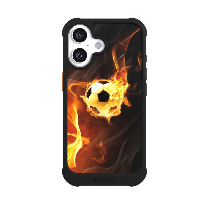 iPhone 16 NIVOmax Fußball in Flammen