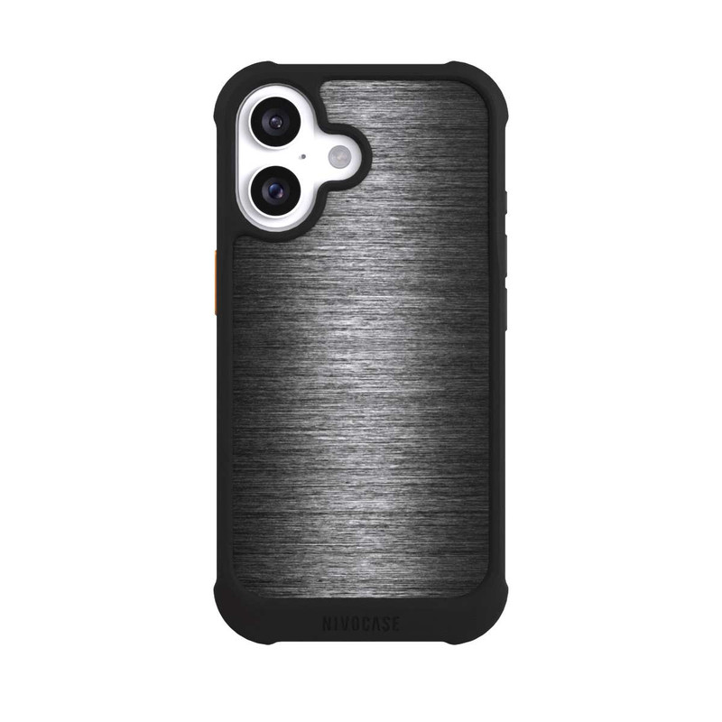 iPhone 16 NIVOmax Metal Look Anthracite