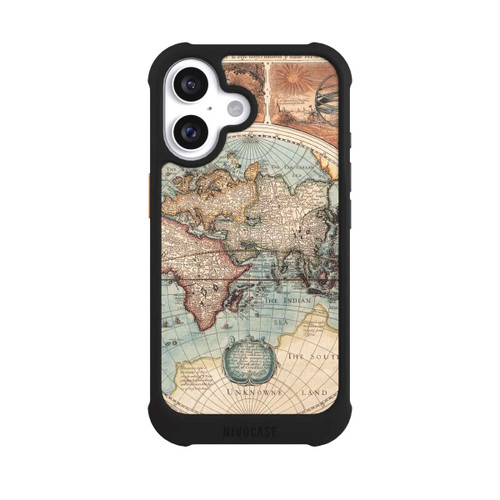 Apple iPhone 16 NIVOmax Vintage Weltkarte