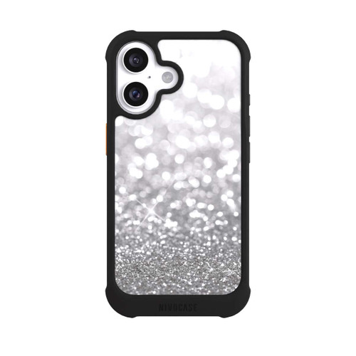 Apple iPhone 16 NIVOmax Pluie de Paillettes Argentées Look