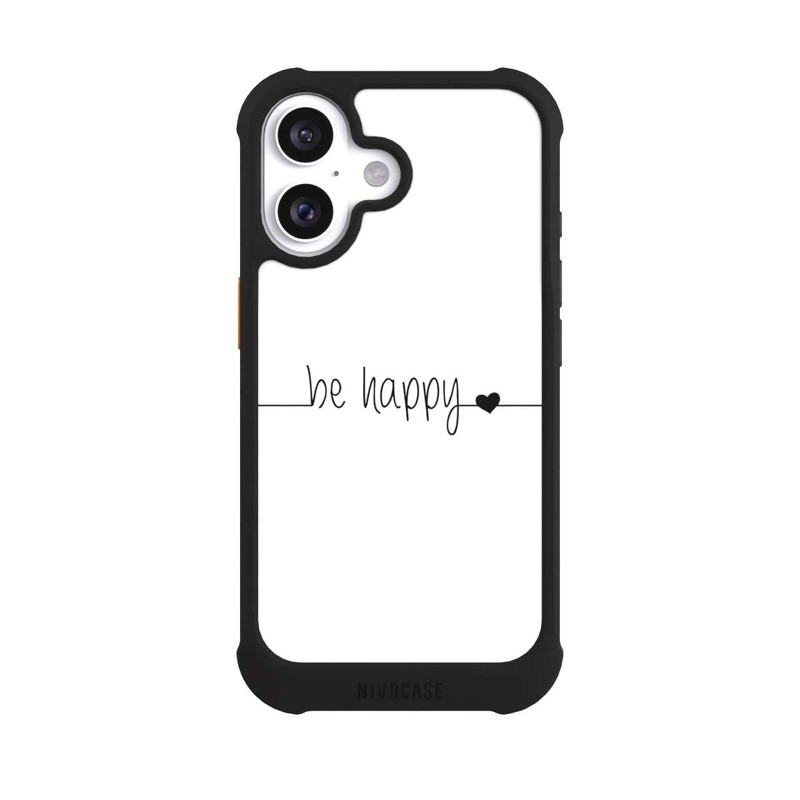 iPhone 16 NIVOmax Be Happy Weisser Hintergrund