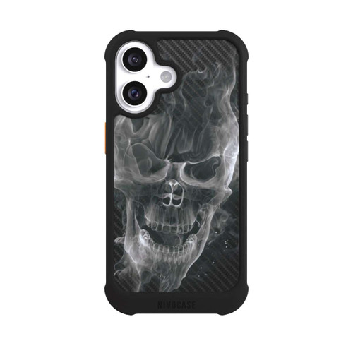 Apple iPhone 16 NIVOmax rauchender Totenkopf Carbon