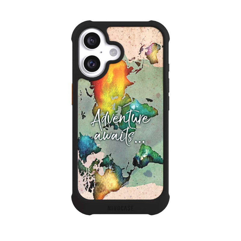 iPhone 16 NIVOmax Bunte Weltkarte