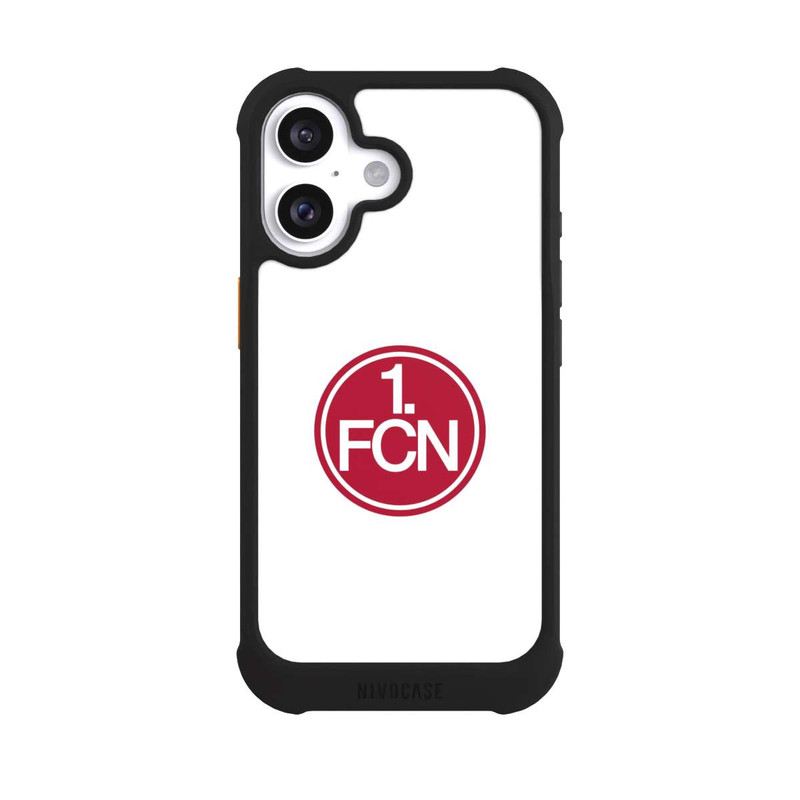 iPhone 16 NIVOmax Weiß mit FCN Logo