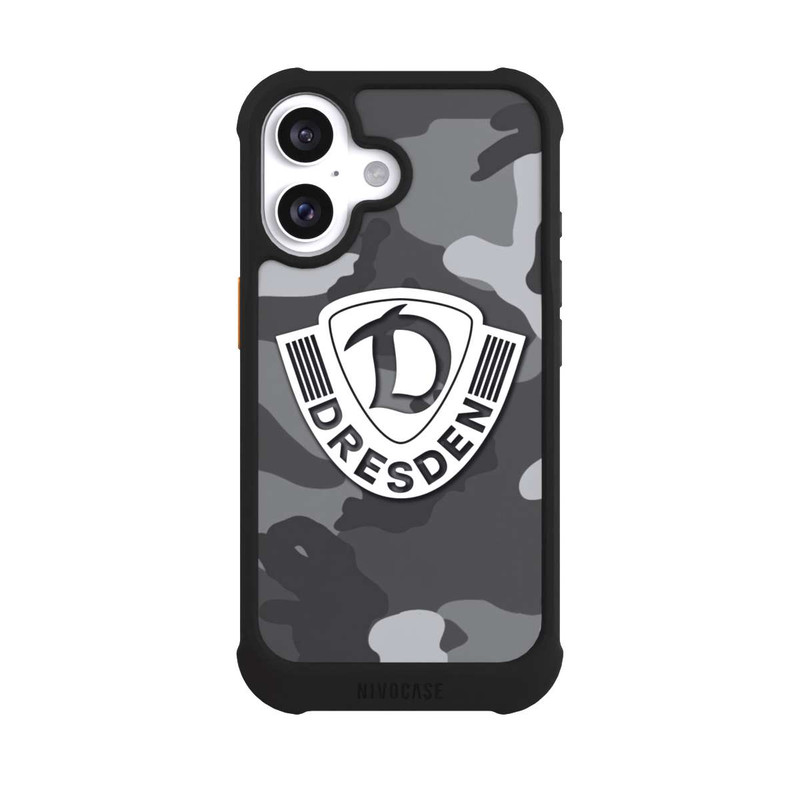 iPhone 16 NIVOmax Dresden Camouflage Grau - Dynamo Dresden