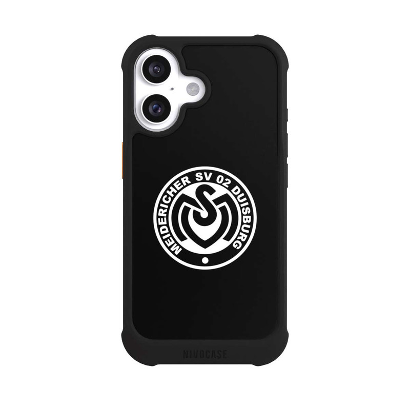 iPhone 16 NIVOmax MSV Logo auf Schwarz