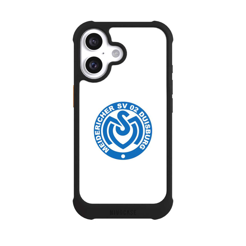 iPhone 16 NIVOmax MSV Logo auf Weiß