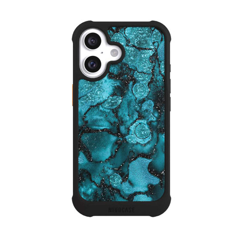 Apple iPhone 16 NIVOmax  Blauer Glitzerlook