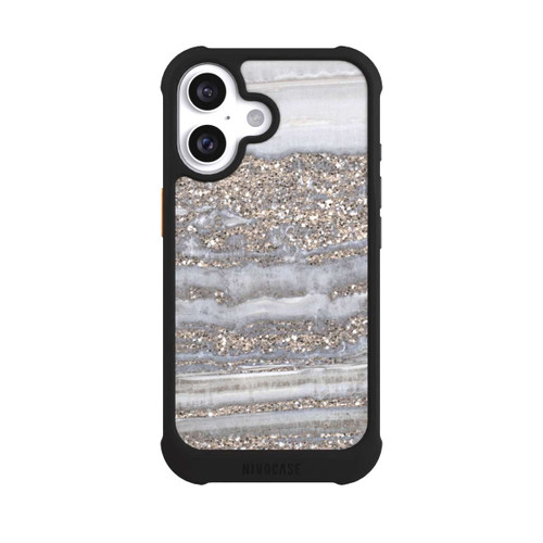 Apple iPhone 16 NIVOmax White Glitter Marble Look