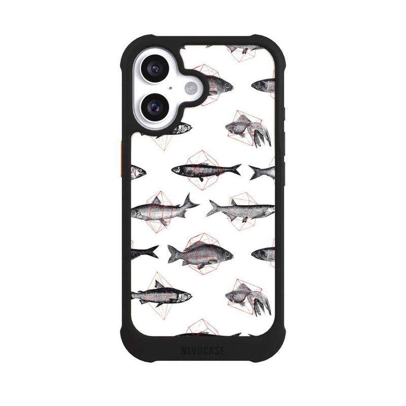 iPhone 16 NIVOmax Fische in Geometrie
