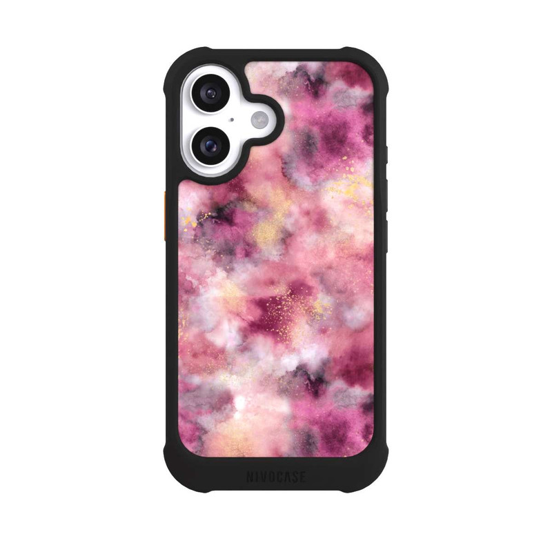iPhone 16 NIVOmax Rauchiges Marmoraquarell rosa