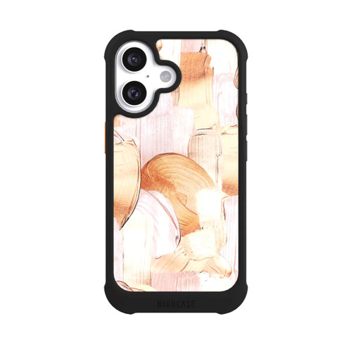 Apple iPhone 16 NIVOmax White/Gold Brush Pattern