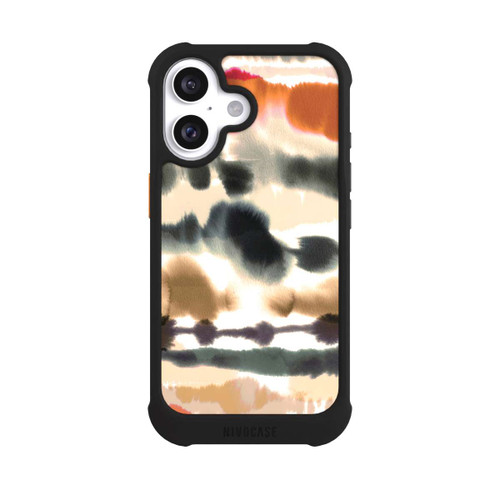 Apple iPhone 16 NIVOmax Weiche nautische Aquarelllinien Orange