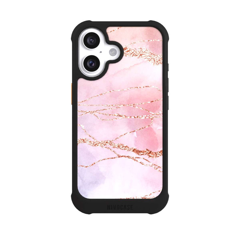 iPhone 16 NIVOmax Glitzer Look Pink Mädchen Marmor