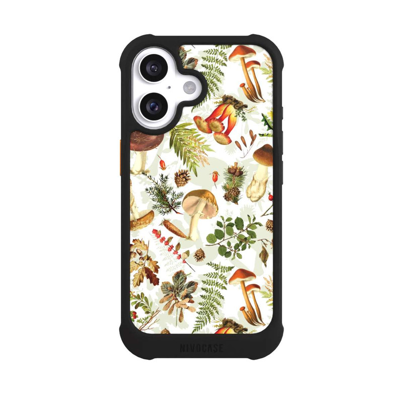 iPhone 16 NIVOmax Pilzmuster Weiß