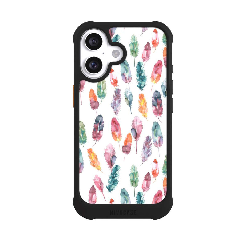 iPhone 16 NIVOmax Aquarellfedern Boho