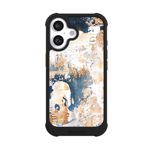 Apple iPhone 16 NIVOmax Abstraktion Blau und Gold