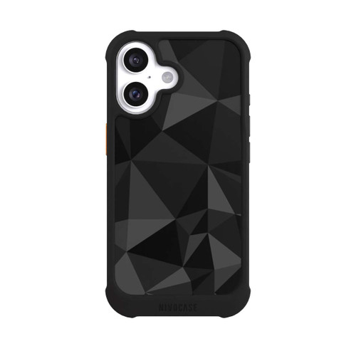 Apple iPhone 16 NIVOmax Polygon Pattern Black