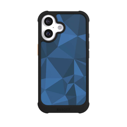 Apple iPhone 16 NIVOmax Polygon Pattern Blue