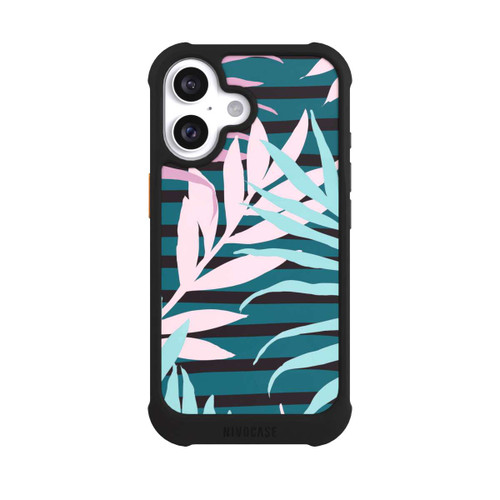Apple iPhone 16 NIVOmax Pastel Jungle Leaves Pink Teal Seamless