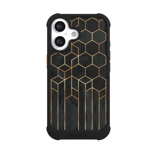 Apple iPhone 16 NIVOmax Schwarze Sechsecke