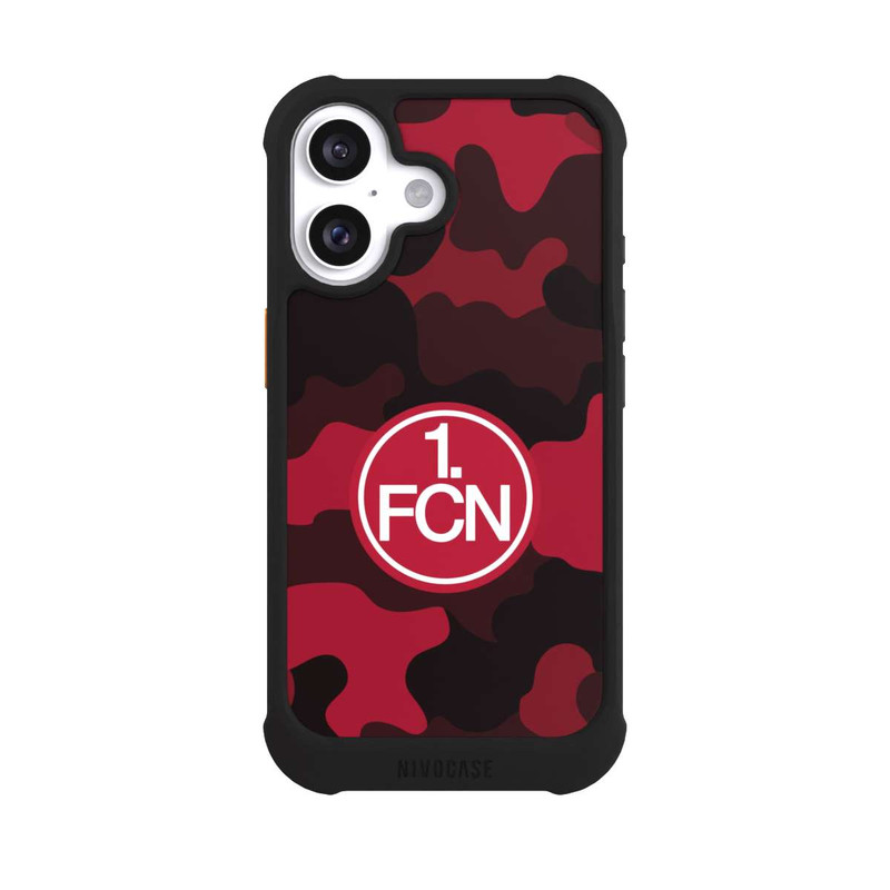 iPhone 16 NIVOmax FCN Logo Weiß in Roter Tarnung