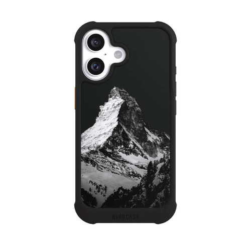 Apple iPhone 16 NIVOmax Snow Capped Mountains Grayscale