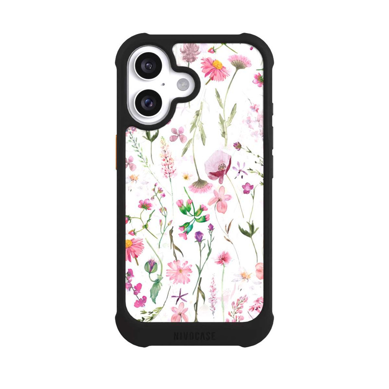 iPhone 16 NIVOmax Rosa Blumenwiese