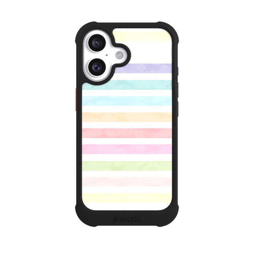 Apple iPhone 16 NIVOmax Rayures colorées arc-en-ciel