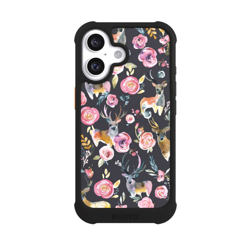Apple iPhone 16 NIVOmax Deers and flowers Anthracite