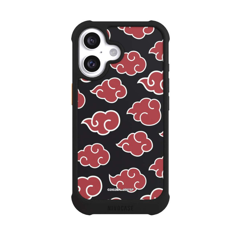iPhone 16 NIVOmax Akatsuki Pattern Black Big