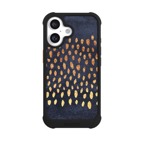 Apple iPhone 16 NIVOmax Muster Gold und Marine