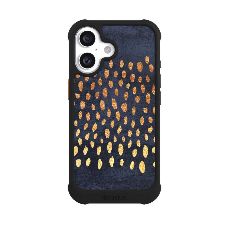 iPhone 16 NIVOmax Or & Bleu Pattern