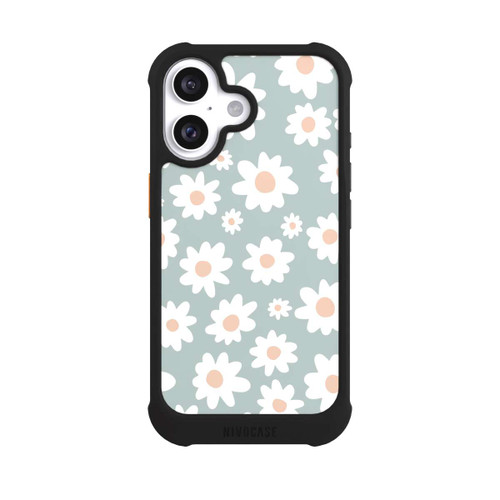 Apple iPhone 16 NIVOmax Daisy Flower Seamless Pattern Green