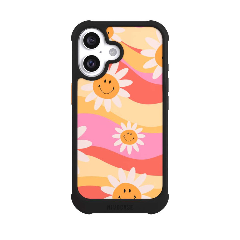 iPhone 16 NIVOmax Retro Smiles Orange Colorful