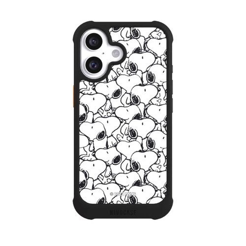 Apple iPhone 16 NIVOmax Snoopy Muster Schwarz und Weiß