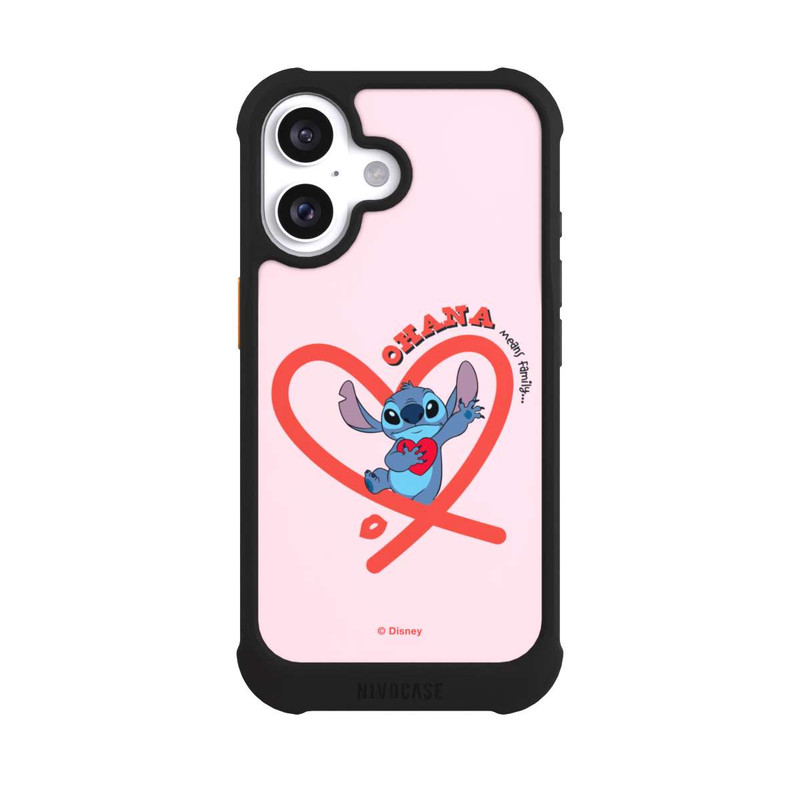 iPhone 16 NIVOmax Stitch Ohana Pink Heart