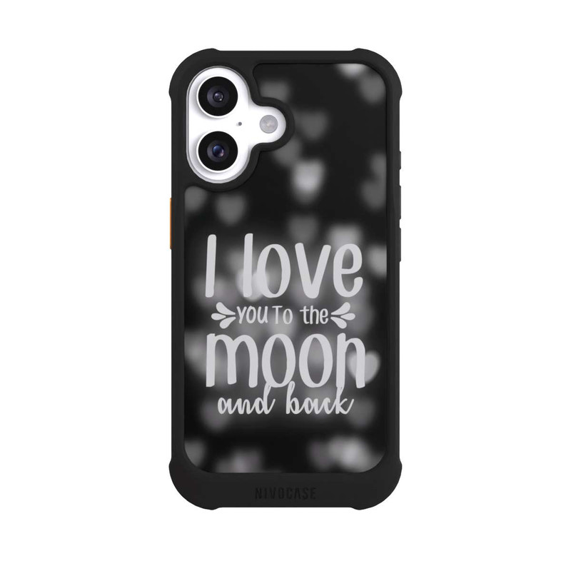 iPhone 16 NIVOmax I Love You to The Moon And Back Black Hearts