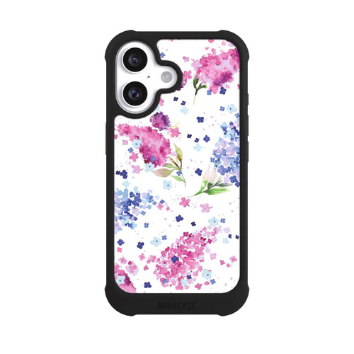 Apple iPhone 16 NIVOmax Hortensias Floraux Lilas Rose
