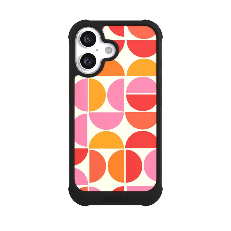 iPhone 16 NIVOmax Motif Tendance Rétro Orange