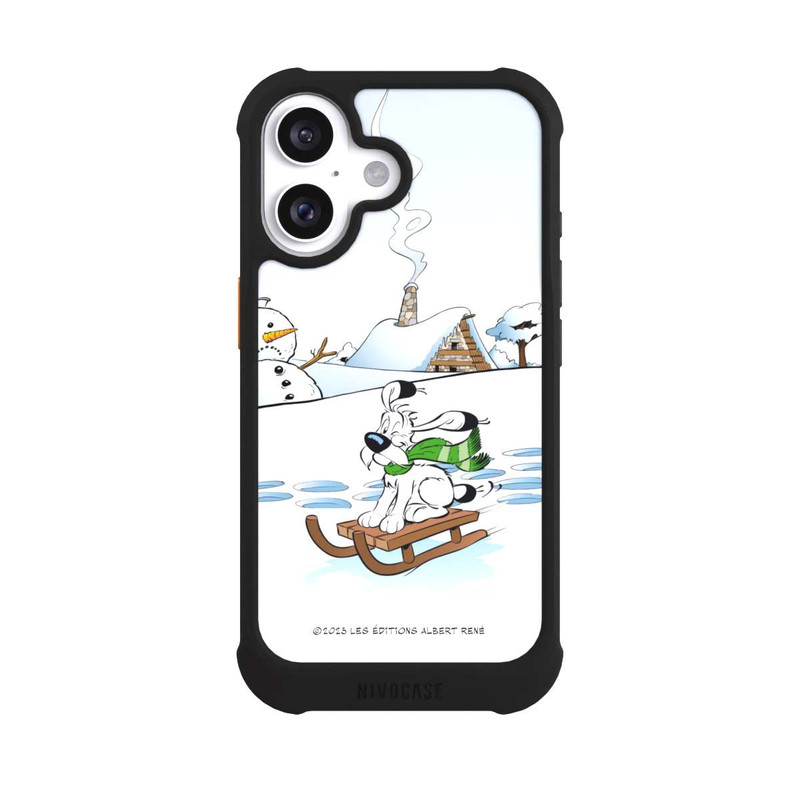 iPhone 16 NIVOmax Idéfix fait du traîneau