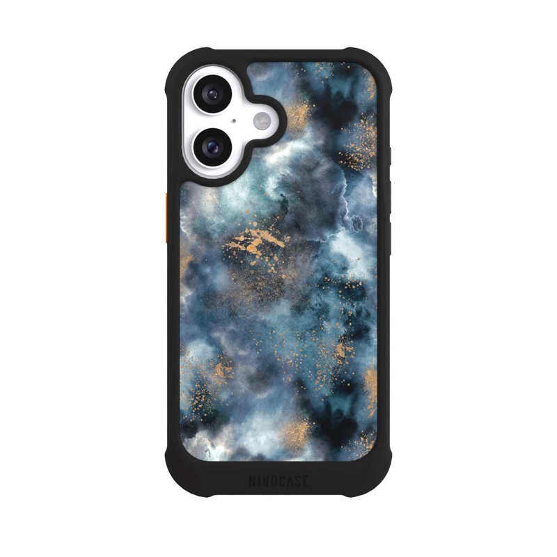 iPhone 16 NIVOmax Smoky Marble Watercolor Navy